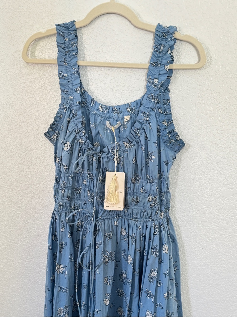 Doen Light Blue Floral Midi Dress - Picture 2 of 6